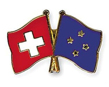Freundschaftspin Schweiz-Mikronesien | Gr&ouml;sse ca. 22mm - Bild 1