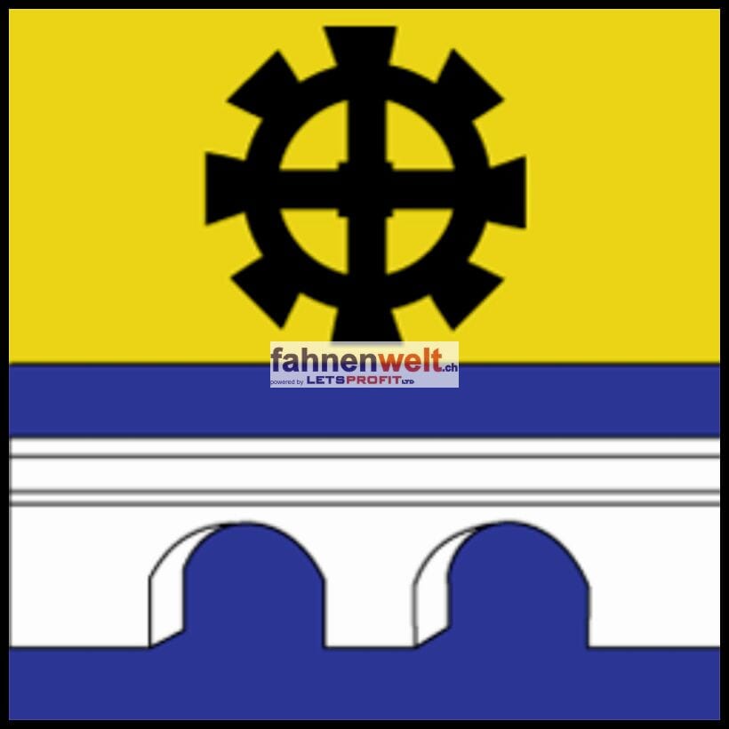 Fahne Gemeinde 2889 Ocourt Ehemalige Gemeinde (JU) | 30 x 30 cm und Gr&ouml;sser - Bild 1