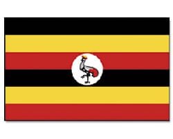 Uganda Hissfahne gedruckt im Querformat | 90 x 150 cm - Bild 1