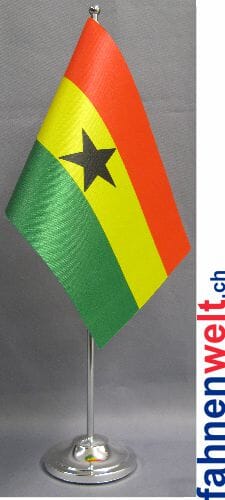 Ghana Tisch-Fahne DeLuxe ohne St&auml;nder | 15.5 x 24 cm - Bild 1