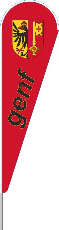 Beach-Flag Kanton Genf in Dropfenform | 224 x 70 cm - Bild 1
