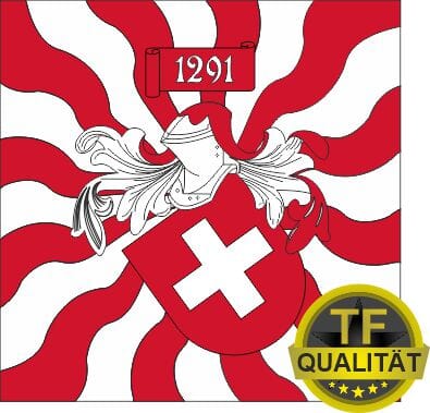 Fahne geflammt Schweiz in TOP-FLAG | 60 x 60 cm und Gr&ouml;sser - Bild 1