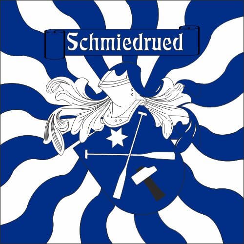 Fahne geflammt Gemeinde 5046 Schmiedrued (AG) | 30 x 30 cm und Gr&ouml;sser - Bild 1