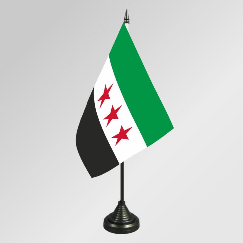 Syrien ab 2025 Tisch-Fahne gedruckt | 15 x 10 cm - Bild 1