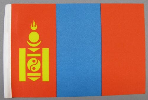 Mongolei Tisch-Fahne DeLuxe ohne St&auml;nder | 15.5 x 24 cm - Bild 2
