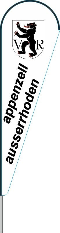 Beach-Flag Kanton Appenzell Ausserrhoden in Dropfenform | 224 x 70 cm - Bild 1