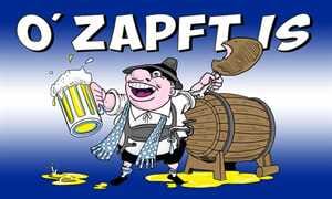 Oktoberfest- Ozapft Is Bier Fahne gedruckt | 90 x 150 cm - Bild 1