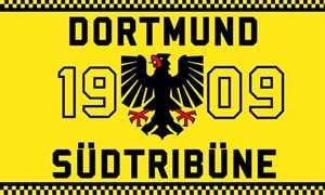 Fan-Fahne Dortmund 1909 S&uuml;dtrib&uuml;hne aus Stoff | 90 x 150 cm - Bild 1