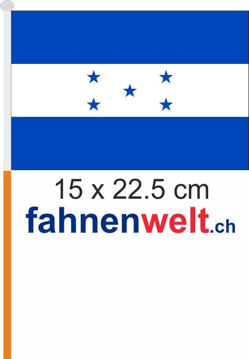 Honduras Fahne / Flagge am Stab Pack &agrave; 4 St&uuml;ck | 15 x 22.5 cm - Bild 1