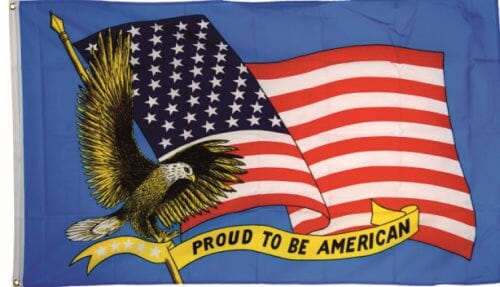 USA Proud to be American | Stolz ein Amerikaner zu sein Fahne gedruckt | 90 x 150 cm - Bild 1