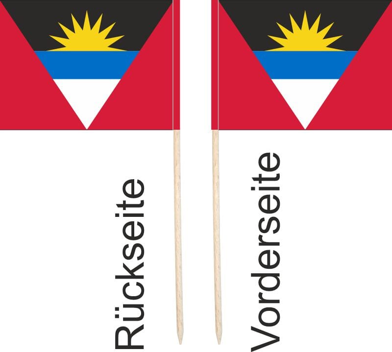 Mini-Fahnen Antigua und Barbuda Pack &agrave; 50 St&uuml;ck | 30 x 40 mm - Bild 2