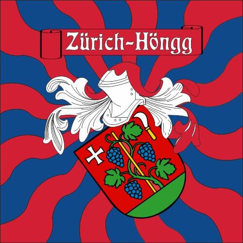 Fahne geflammt Gemeinde 8049 Z&uuml;rich-H&ouml;negg (ZH) | 30 x 30 cm und Gr&ouml;sser - Bild 1