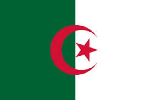 Algerien Tisch-Fahne aus Stoff mit Holzsockel | 22.5 x 15 cm - Bild 2
