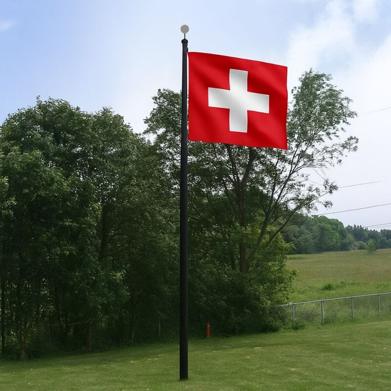 Hiss-Fahnenmast SCHWARZ Eco 5-teilig ca. 6.2 m | bis ca. 5.7 m &uuml;ber Boden - Bild 1