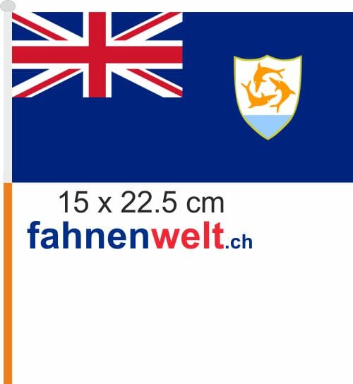 Anguilla Fahne / Flagge am Stab Pack &agrave; 4 St&uuml;ck | 15 x 22.5 cm - Bild 1