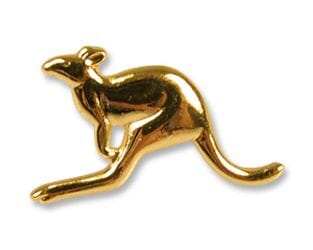 K&auml;nguru Pin goldfarben | ca. 13 x 20 mm - Bild 1