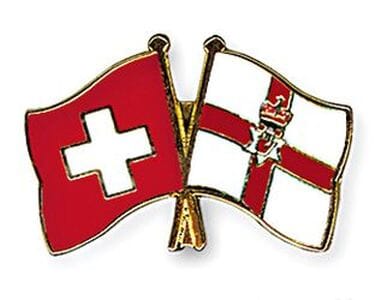 Freundschaftspin Schweiz-Nordirland | Gr&ouml;sse ca. 22mm - Bild 1