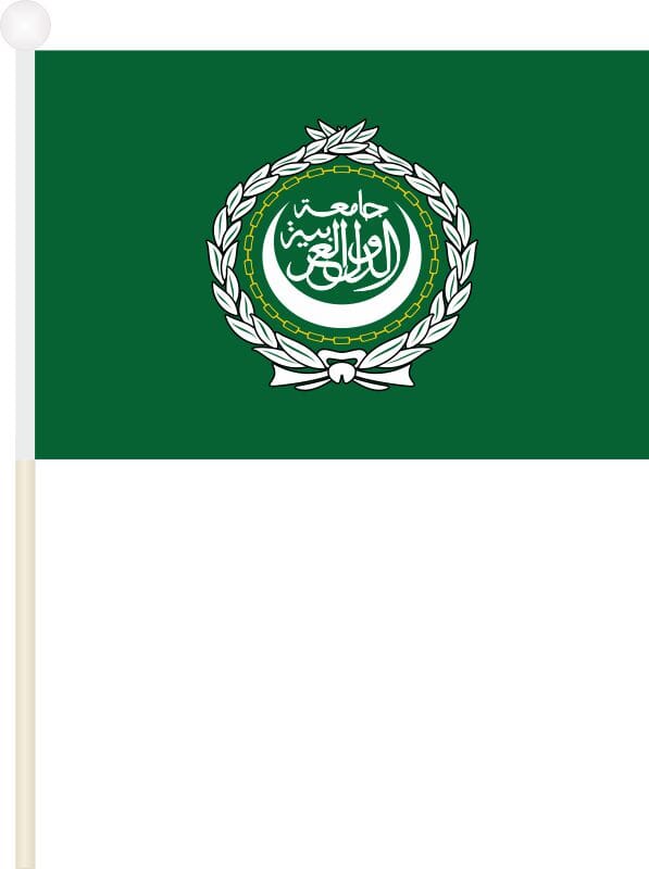 Arabische Liga Fahne / Flagge am Stab Pack &agrave; 4 St&uuml;ck | 15.5 x 22.5 cm - Bild 1