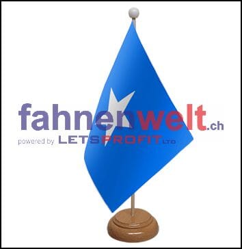 Somalia Tisch-Fahne aus Stoff mit Holzsockel | 22.5 x 15 cm - Bild 1
