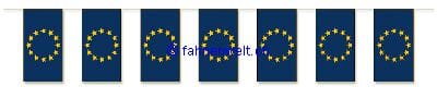 Fahnenkette Europa gedruckt aus Papier | 20 Fahnen 12 x 24 cm 5 m lang - Bild 1
