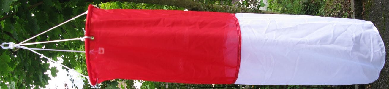 Windsack rot / weiss Multi-Flag | Durchmesser 30 cm x 120 / 150 cm L&auml;nge - Bild 1