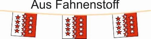 Fahnenkette Kanton Wallis | 15 Fahnen | aus Stoff in diversen Gr&ouml;ssen ab - Bild 1