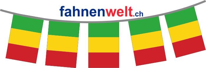 Fahnenkette Mali gedruckt aus Stoff | 30 Fahnen 15 x 22.5 cm 9 m lang - Bild 1