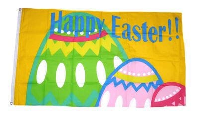 Frohe Ostern / Happy Easter Fahne gedruckt | 90 x 150 cm - Bild 1
