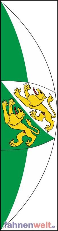 Bogenfahne / Halbrundfahne Kanton Thurgau TG inkl. Karabiner - Bild 1