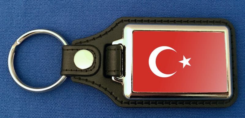 T&uuml;rkei Schl&uuml;sselanh&auml;nger aus Metall und Kunstleder | ca. 95 X 37 mm - Bild 1