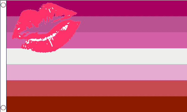Lipstick Lesben Fahne gedruckt | 90 x 150 cm - Bild 1