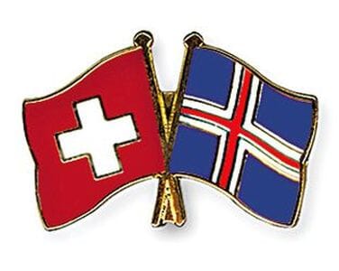 Freundschaftspin Schweiz-Island | Gr&ouml;sse ca. 22mm - Bild 1