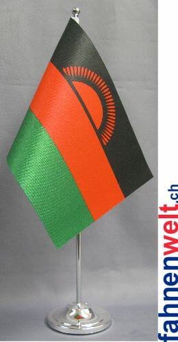 Malawi Tisch-Fahne DeLuxe ohne St&auml;nder | 15.5 x 24 cm - Bild 1