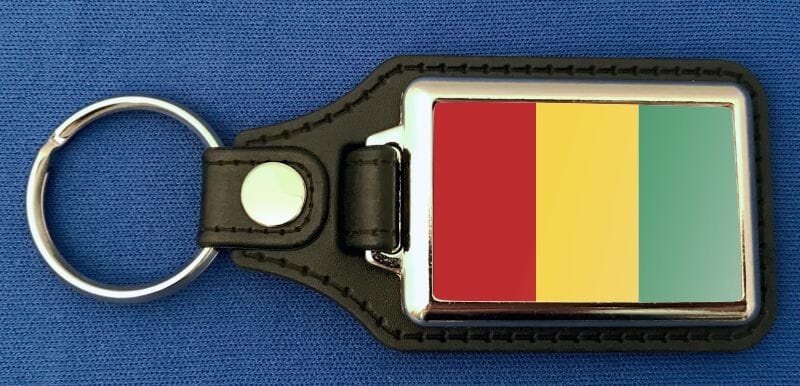 Guinea Schl&uuml;sselanh&auml;nger aus Metall und Kunstleder | ca. 95 X 37 mm - Bild 1
