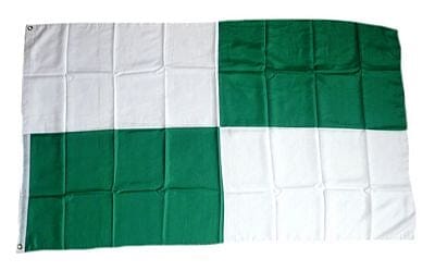 Fan-Fahne im Karo Design gr&uuml;n / weiss gross | 90 x 150 cm - Bild 1