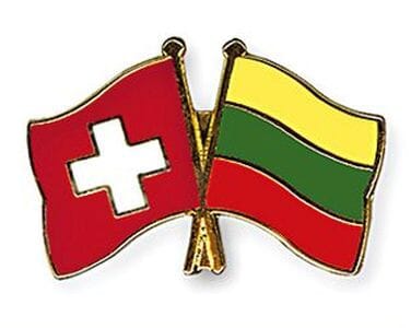 Freundschaftspin Schweiz-Litauen | Gr&ouml;sse ca. 22mm - Bild 1