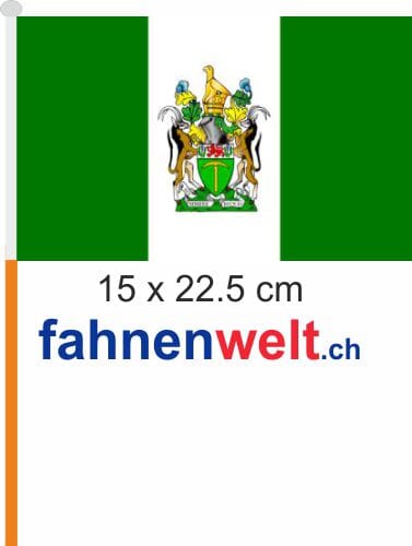 Rhodesien Fahne / Flagge am Stab Pack &agrave; 4 St&uuml;ck | 15 x 22.5 cm - Bild 1
