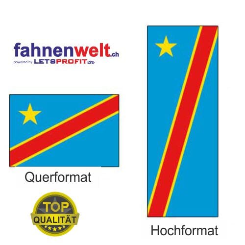 Kongo, Demokrat. Republik Fahne aus Multi-Flag im Hoch- und Querformat | diverse Gr&ouml;ssen - Bild 1