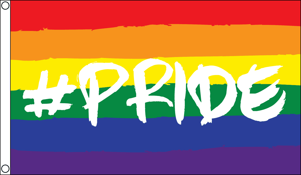 Hashtag Pride Fahne aus Stoff | 90 x 150 cm - Bild 1