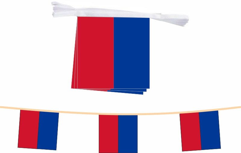 Fahnenkette Kanton Tessin | 15 Fahnen 20 x 20 cm 5 m lang - Bild 1