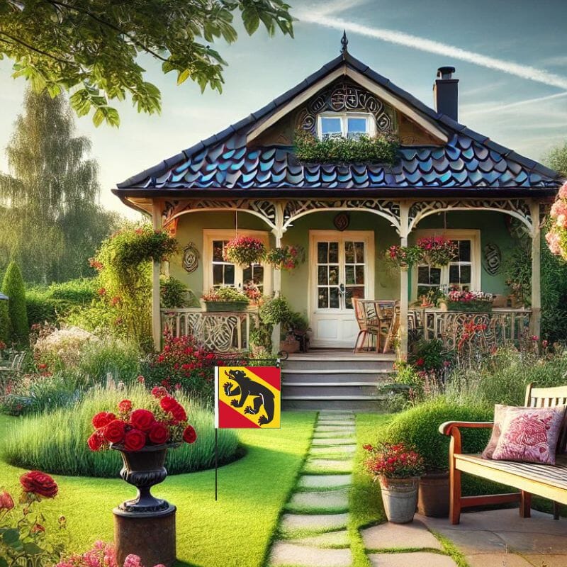 Gartenfahne Kanton Bern &ndash; 30 x 30 cm | inkl. Gest&auml;nge - Bild 3