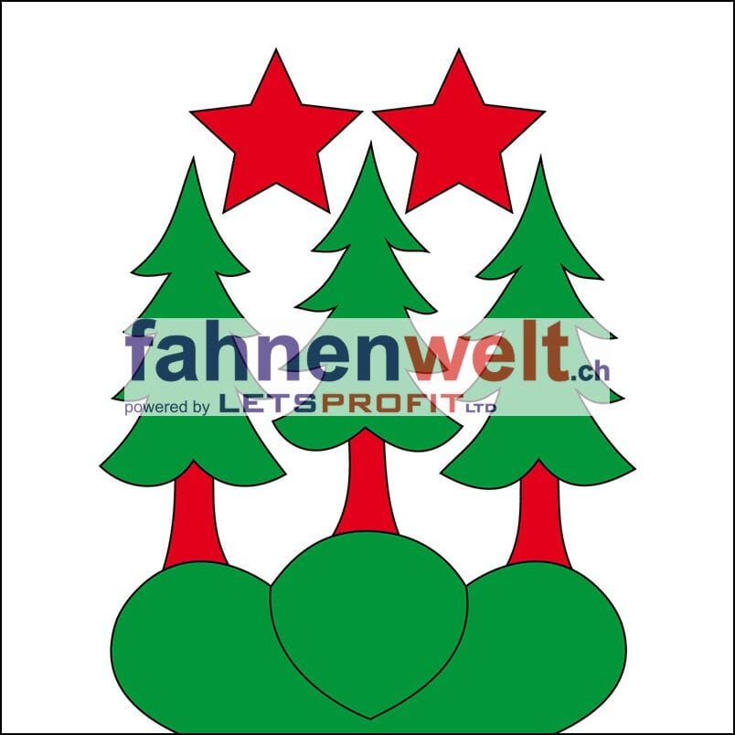 Fahne Gemeinde 2605 Sonceboz-Sombeval (BE) | 30 x 30 cm und Gr&ouml;sser - Bild 1