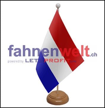 Niederlande Tisch-Fahne aus Stoff mit Holzsockel | 22.5 x 15 cm - Bild 1