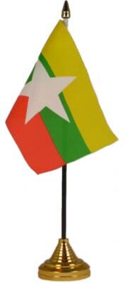 Myanmar (Burma) Tisch-Fahne gedruckt | 10 x 15 cm - Bild 1