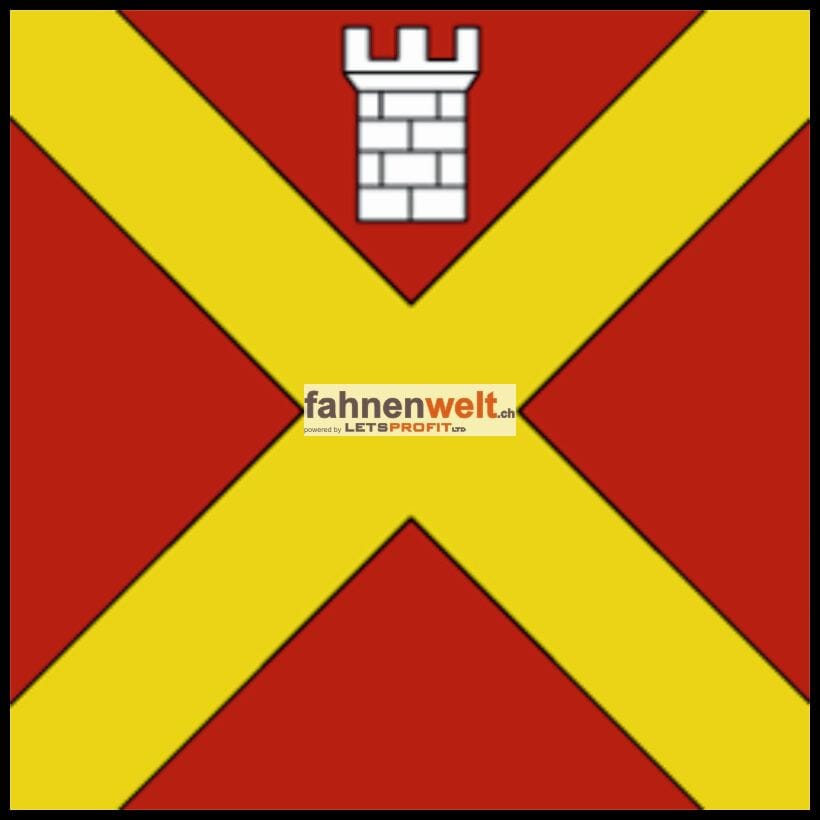 Fahne Gemeinde 1699 Pont (Veveyse) Ehemalige Gemeinde (FR) | 30 x 30 cm und Gr&ouml;sser - Bild 1
