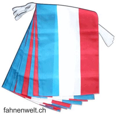 Stoff Fahnenkette Luxemburg gedruckt | 30 Fahnen 15 x 22.5 cm 9 m lang - Bild 1