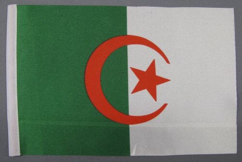 Algerien Tisch-Fahne DeLuxe ohne St&auml;nder | 15.5 x 24 cm - Bild 2