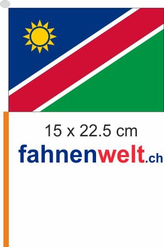 Namibia Fahne / Flagge am Stab Pack &agrave; 4 St&uuml;ck | 15 x 22.5 cm - Bild 1
