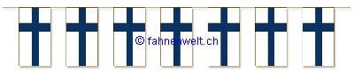 Fahnenkette Finnland gedruckt aus Papier | 20 Fahnen 12 x 24 cm 5 m lang - Bild 1