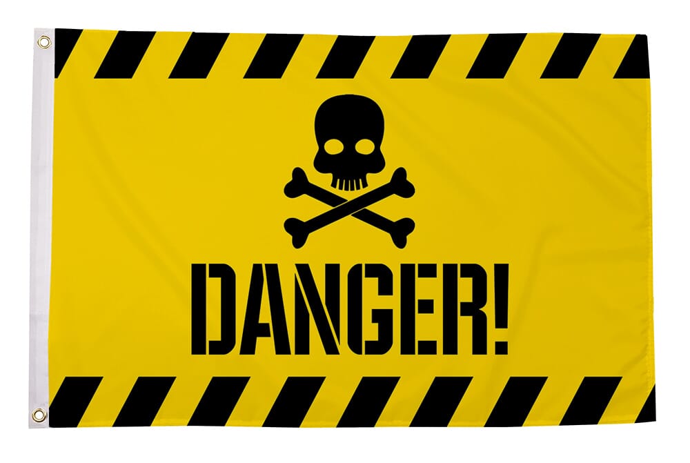 Gefahr/Danger Fahne gelb gedruckt | 90 x 150 cm - Bild 1